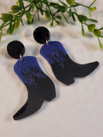 Handpoured Resin Cowgirl Boot Statement Earrings