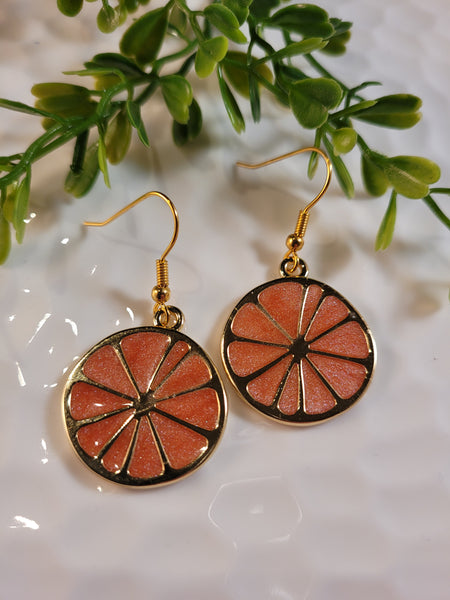 Handpoured Resin Citrus Slice Earrings