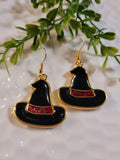 Handpoured Resin Halloween Witches Hat Earrings