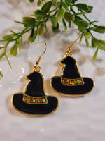 Handpoured Resin Halloween Witches Hat Earrings