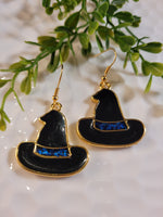 Handpoured Resin Halloween Witches Hat Earrings