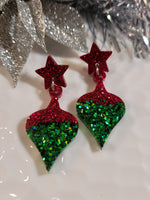 Handpoured Resin Christmas Bauble Earrings