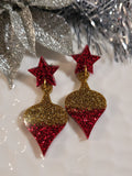 Handpoured Resin Christmas Bauble Earrings