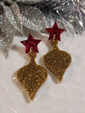 Handpoured Resin Christmas Bauble Earrings