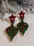 Handpoured Resin Christmas Bauble Earrings