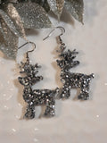 Handpoured Resin Christmas Reindeer Earrings