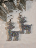 Handpoured Resin Christmas Reindeer Earrings