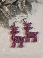 Handpoured Resin Christmas Reindeer Earrings