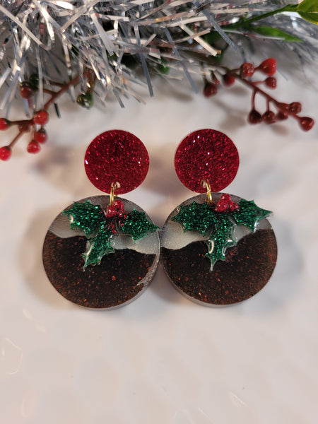 Handpoured Resin Plum Pudding Earrings