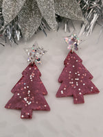 Handpoured Resin Christmas Tree Statement Earrings