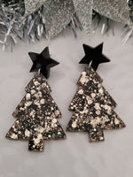 Handpoured Resin Christmas Tree Statement Earrings