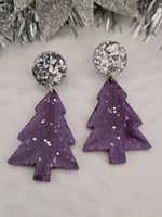 Handpoured Resin Christmas Tree Statement Earrings