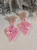 Handpoured Resin Christmas Bauble Earrings