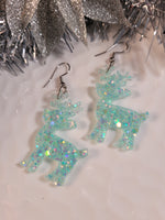 Handpoured Resin Christmas Reindeer Earrings