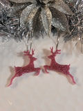 Handpoured Resin Christmas Reindeer Earrings