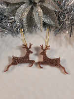 Handpoured Resin Christmas Reindeer Earrings