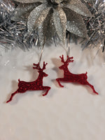 Handpoured Resin Christmas Reindeer Earrings