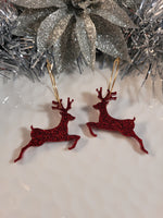 Handpoured Resin Christmas Reindeer Earrings