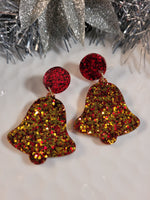 Handpoured Resin Christmas Bell Earrings