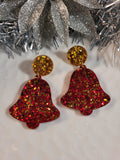 Handpoured Resin Christmas Bell Earrings