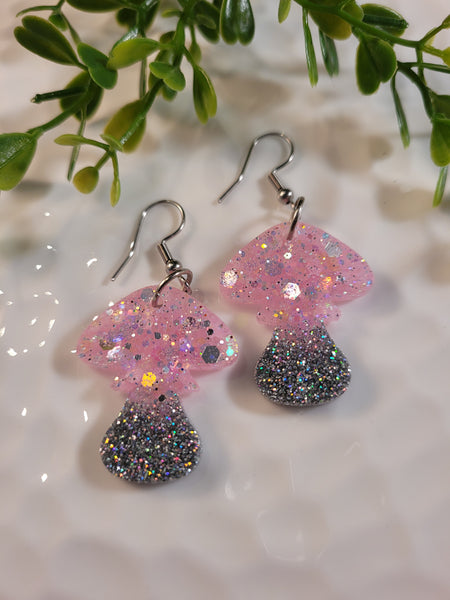 Handpoured Resin Mushroom Earrings