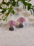 Handpoured Resin Mushroom Stud Earrings