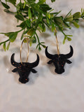 Handpoured Resin Longhorn Statement Earrings