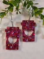 Handpoured Resin Heart Coffee Mug Statement Earrings