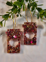 Handpoured Resin Heart Coffee Mug Statement Earrings