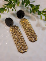 Handpoured Resin Patterned Rectangle Statement Earrings