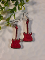 Handpoured Resin Guitar Earrings