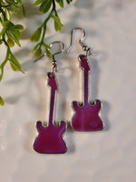 Handpoured Resin Guitar Earrings