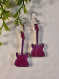 Handpoured Resin Guitar Earrings