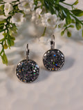 Handpoured Resin Round Glitter Drop Earrings