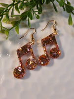 Handpoured Resin Music Note Earrings