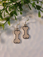 Handpoured Resin Dog Bone Earrings