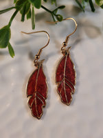 Handpoured Resin Feather Earrings