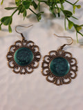 Handpoured Resin Round Boho Earrings