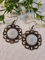 Handpoured Resin Round Boho Earrings