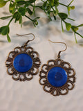 Handpoured Resin Round Boho Earrings