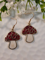 Handpoured Resin Mushroom Earrings