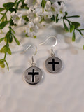 Handpoured Resin Cross Circle Earrings