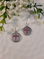 Handpoured Resin Cross Circle Earrings