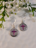 Handpoured Resin Cross Circle Earrings