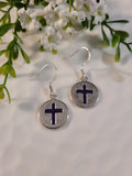 Handpoured Resin Cross Circle Earrings