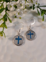 Handpoured Resin Cross Circle Earrings