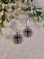 Handpoured Resin Cross Circle Earrings