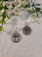 Handpoured Resin Cross Circle Earrings