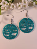 Handpoured Resin Tree of Life Earrings