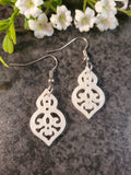 Handpoured Resin Filigree Drop Earrings